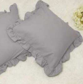 Throw Pillow Covers · Solid Ruffled — Grey