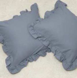 Throw Pillow Covers · Solid Ruffled — Smoky Blue