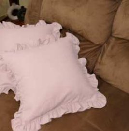 Throw Pillow Covers · Solid Ruffled — Pastel Pink