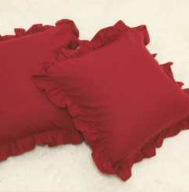 Throw Pillow Covers · Solid Ruffled — Red