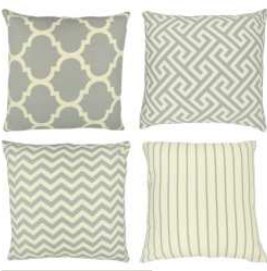 Geometric Pattern Pillow Covers — Grey