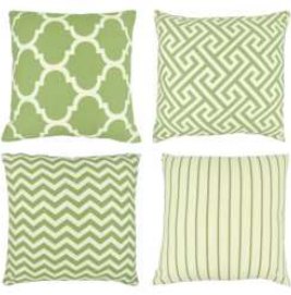 Geometric Pattern Pillow Covers — Sage Green