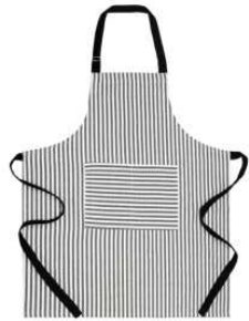 Big Striped Apron — Black / White