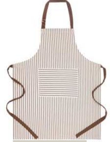 Big Striped Apron — Nutbrown / White