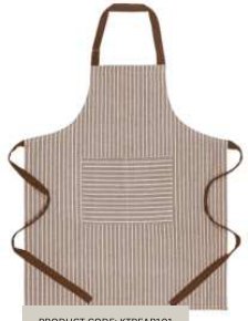 Big Striped Apron — Nutbrown / White