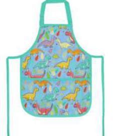 Summer Printed Apron — Dinosaurs Blue