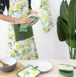 Summer Printed Apron — Lemon