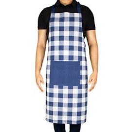 Kitchen Apron · Buffalo Checked — Blue/White