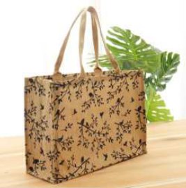Printed Jute Bag — Bird On Tree