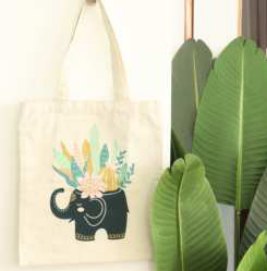 Printed Jute Bag — Elephant