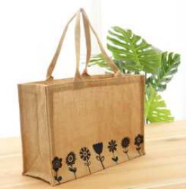 Printed Jute Bag — Floral