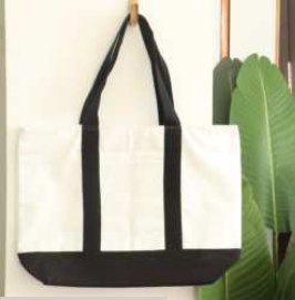 Large / Small Tote Bag — Cream / Black