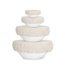 Reusable Fabric Bowl Cover — Half White