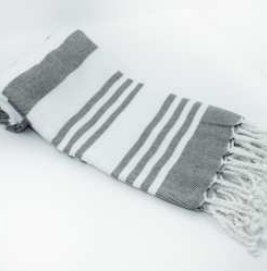 Beach Towels · Stripe — Black/White