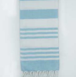 Beach Towels · Stripe — Aqua Blue/White