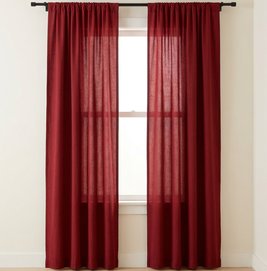 Solid Cotton Curtains — Red