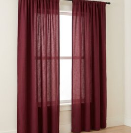 Solid Cotton Curtains — Burgundy