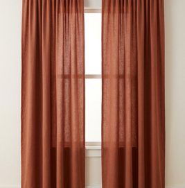 Solid Cotton Curtains — Rust