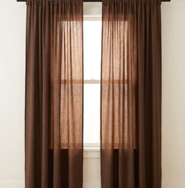 Solid Cotton Curtains — Nut Brown