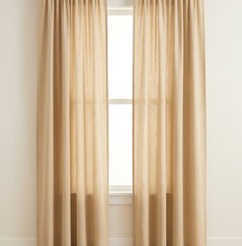 Solid Cotton Curtains — Beige