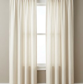 Solid Cotton Curtains — Cream